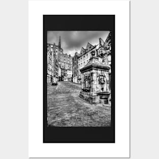 Grassmarket, Victoria Street, Edinburgh, Scotland, Black And White Posters and Art